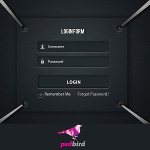 Dark Login / Register Form PSD