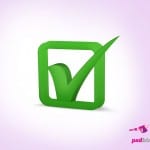 3d green check box icon