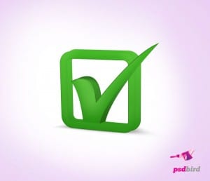 3d green check box icon