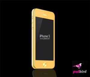 Free Golden iphone Mockup PSD