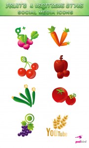 free fruit & vegetable social media icons