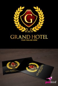 Free Grand- Royal Hotel Logo Template PSD