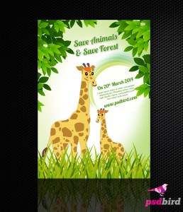 Free Save Animal - Save Forest Flyer PSD