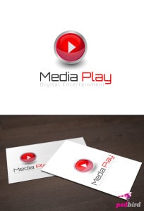 Free Media Play Logo Template PSD