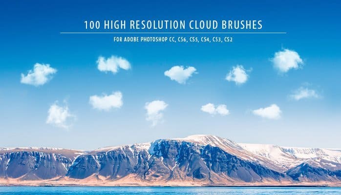 100 High-Resolution Cloud Brushes