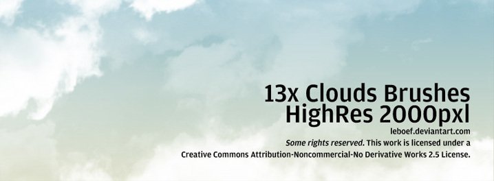 13 HighRes Photoshop Cloud Brushes by Leboef