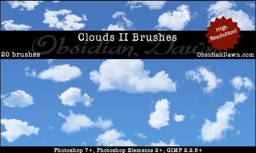 Clouds II Photoshop Brushes by redheadstock