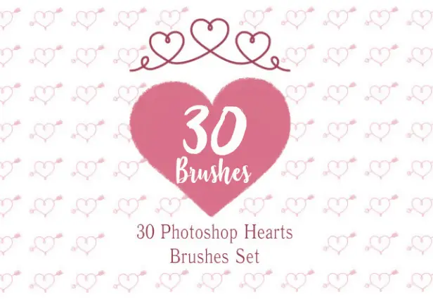 30 Photoshop Heart Brushes