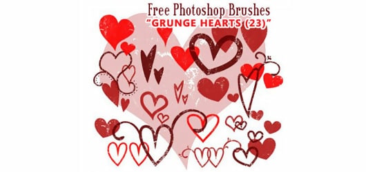 Grunge Heart Brushes Stroke