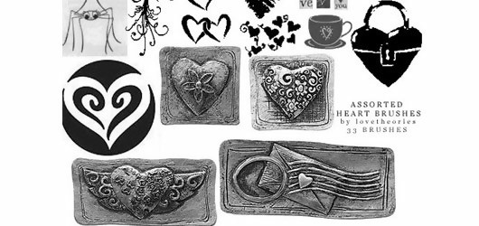 Photoshop Assorted Heart Brush Set