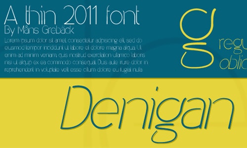 Denigan Thin Font