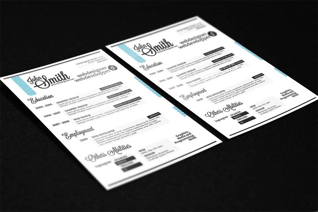 Free a4 Resume Design in PSD