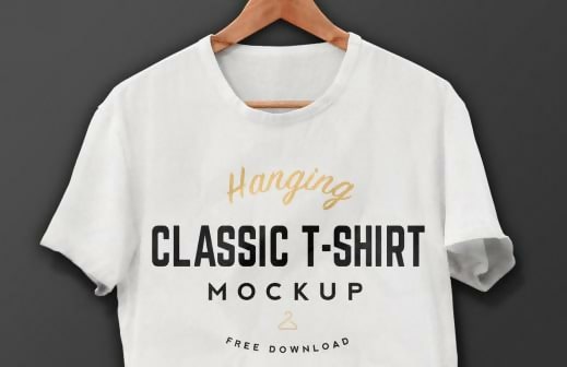 Hanging White T-Shirt Template