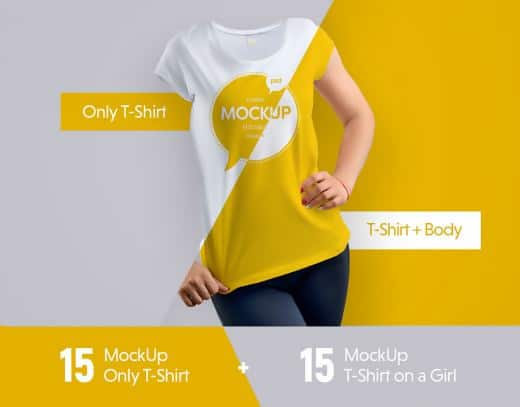 30 White T-Shirt Template Set