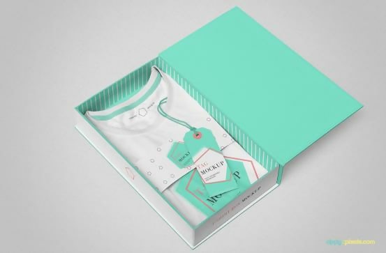 White T-Shirt In A Box Template