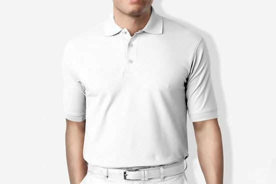 White Polo T-Shirt Template