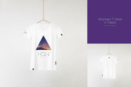 Men & Woman Hanging T-shirt Template