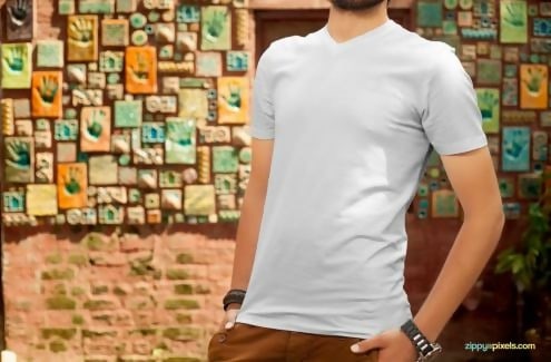 Plain White T-shirt Template PSD