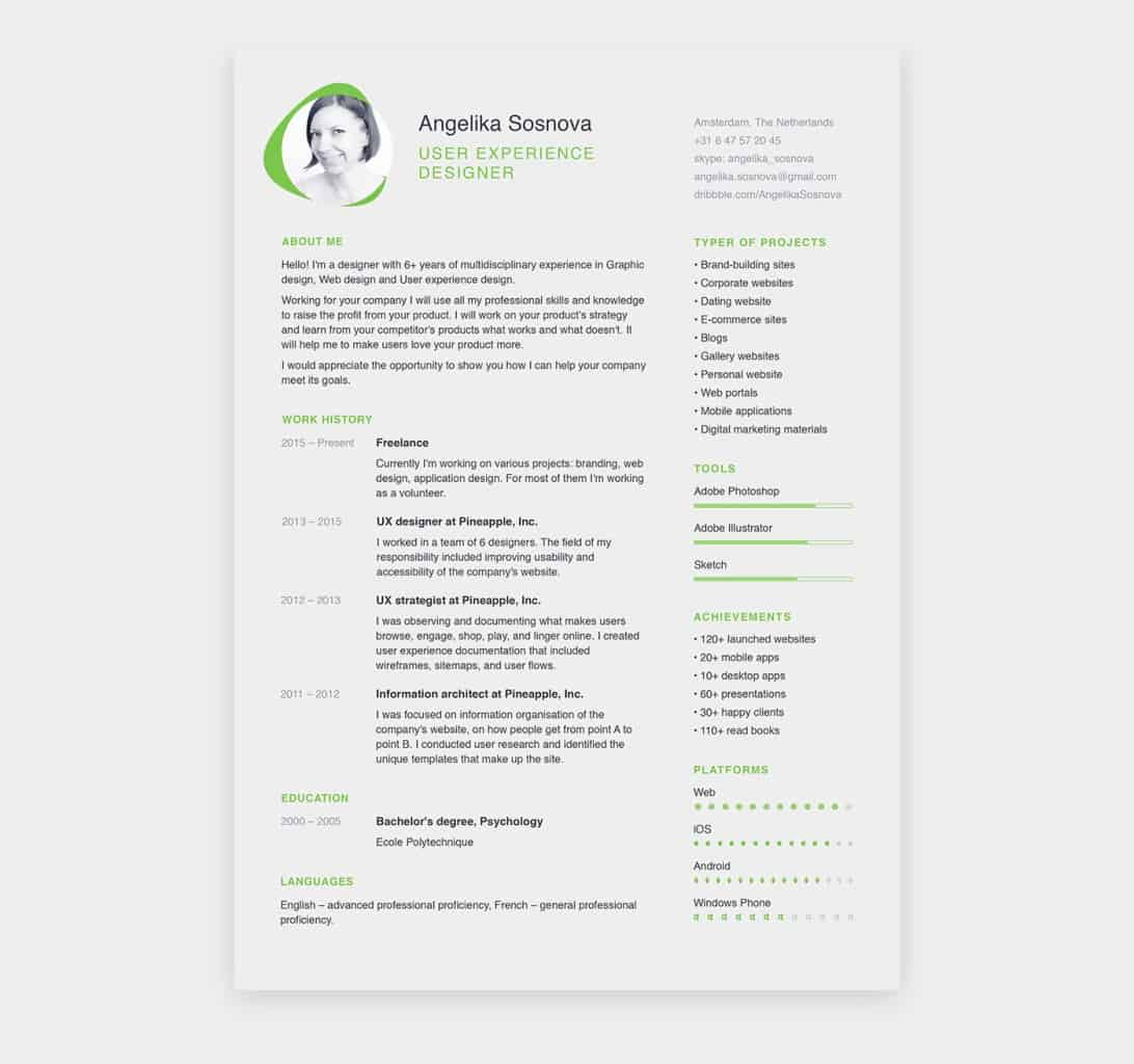 Two Page Creative CV Templates