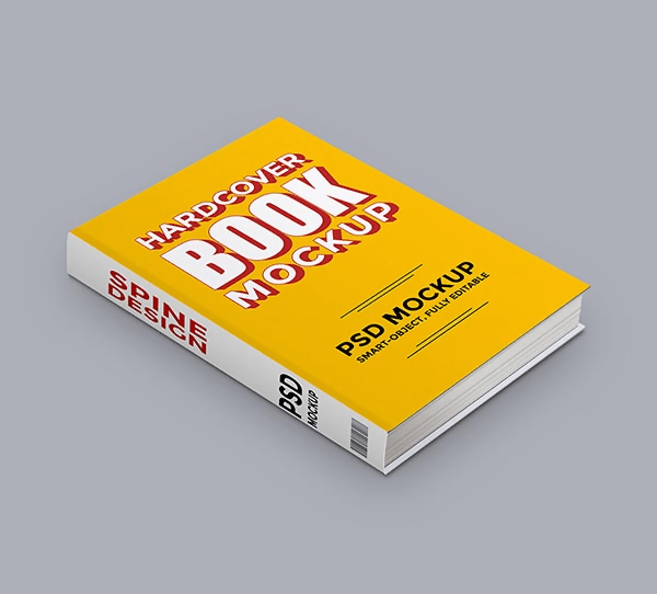 Hard Book PSD Mockup