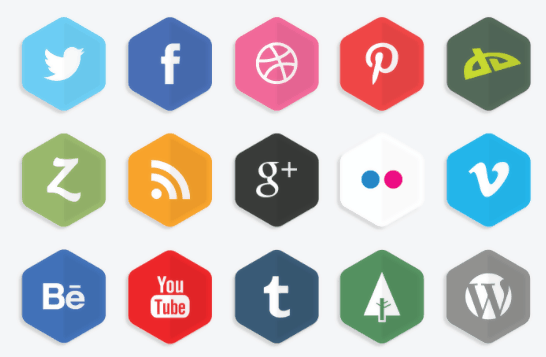 Vector Polygon Social Media Icons