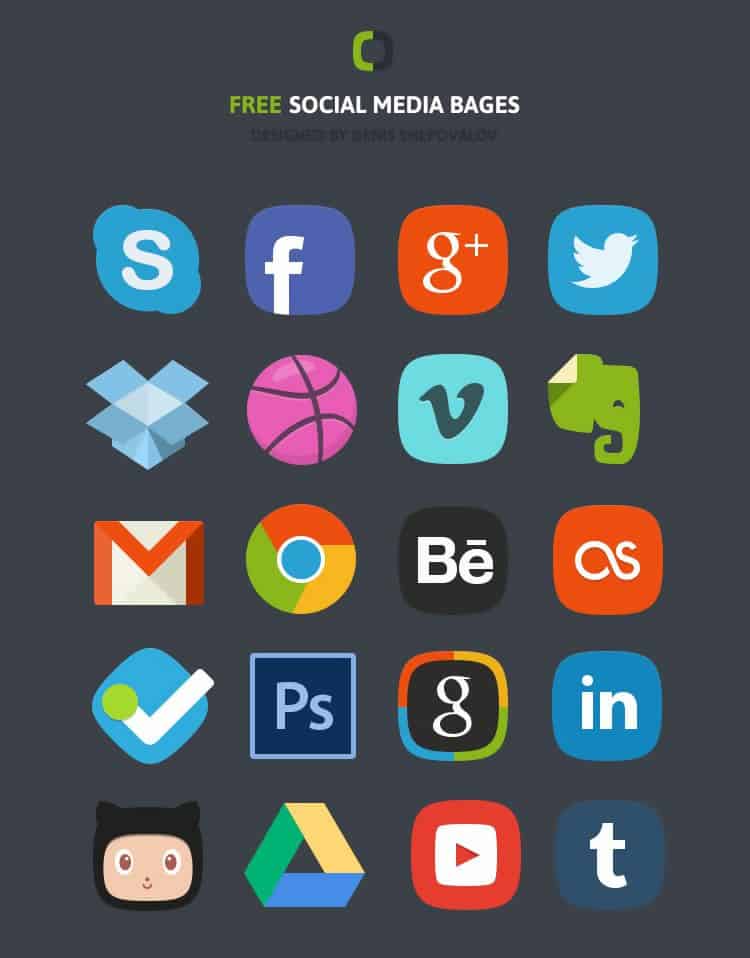 The Social Media Badges Icon Set 