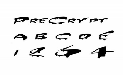 PreCrypt Zombie Font