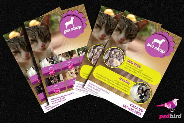 Free Pets & Animals Shop Brochure PSD