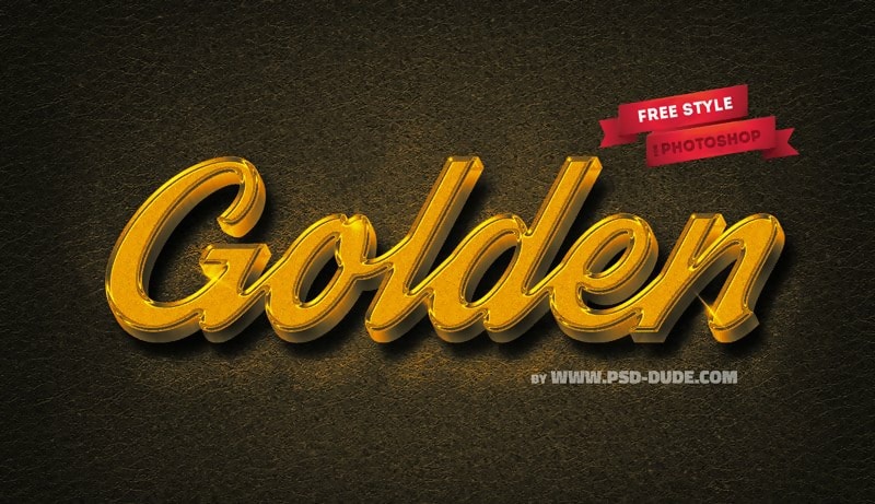 Elegant 3D Gold Text Effect PSD