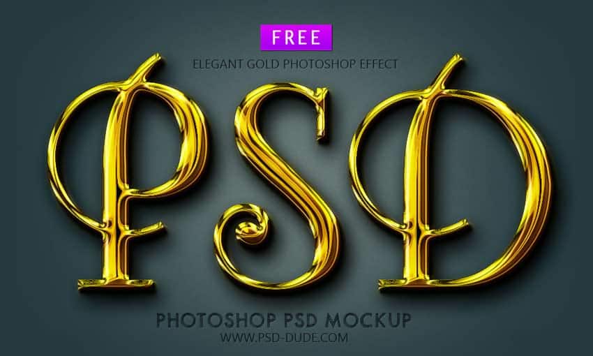 gold text effect psd downloadable free