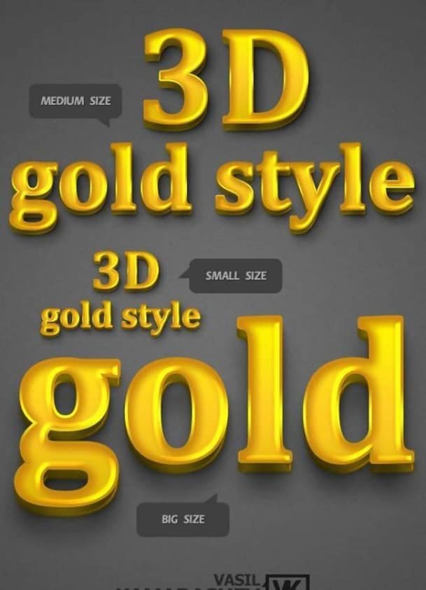 3D Gold Photoshop Style