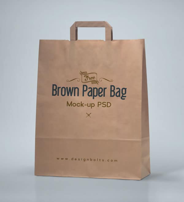 Free Packaging Mockup PSD of Brown Shopping Bag