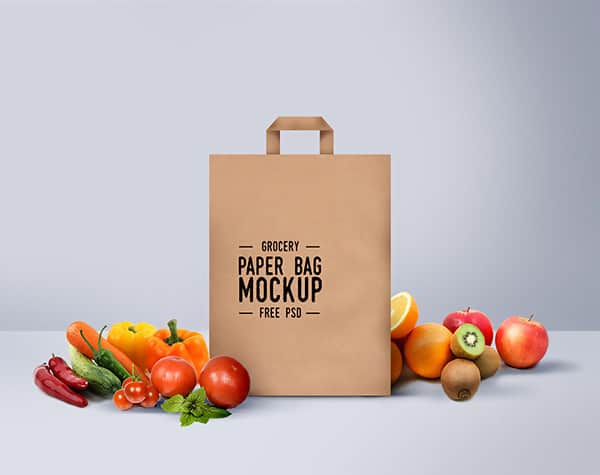 Free Shopping Bag Grocery Type Mockup