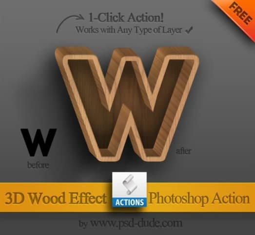 Free Layer Wood Style with 3D Effect