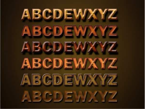 Layer Styles Wooden Text Effects