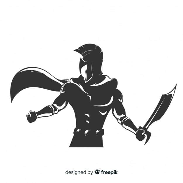 Spartan Warrior with Sword Silhouette 31