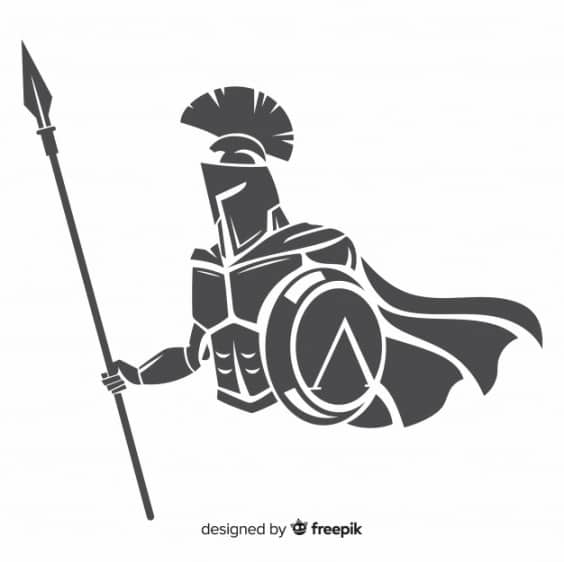 Spartan Warrior Javelin Silhouette