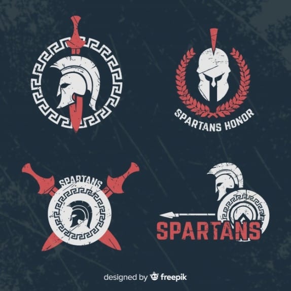 Spartan Grunge Badge Logo Pack