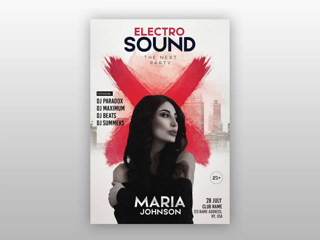Free Flyer Template PSD – Electro Sound Theme