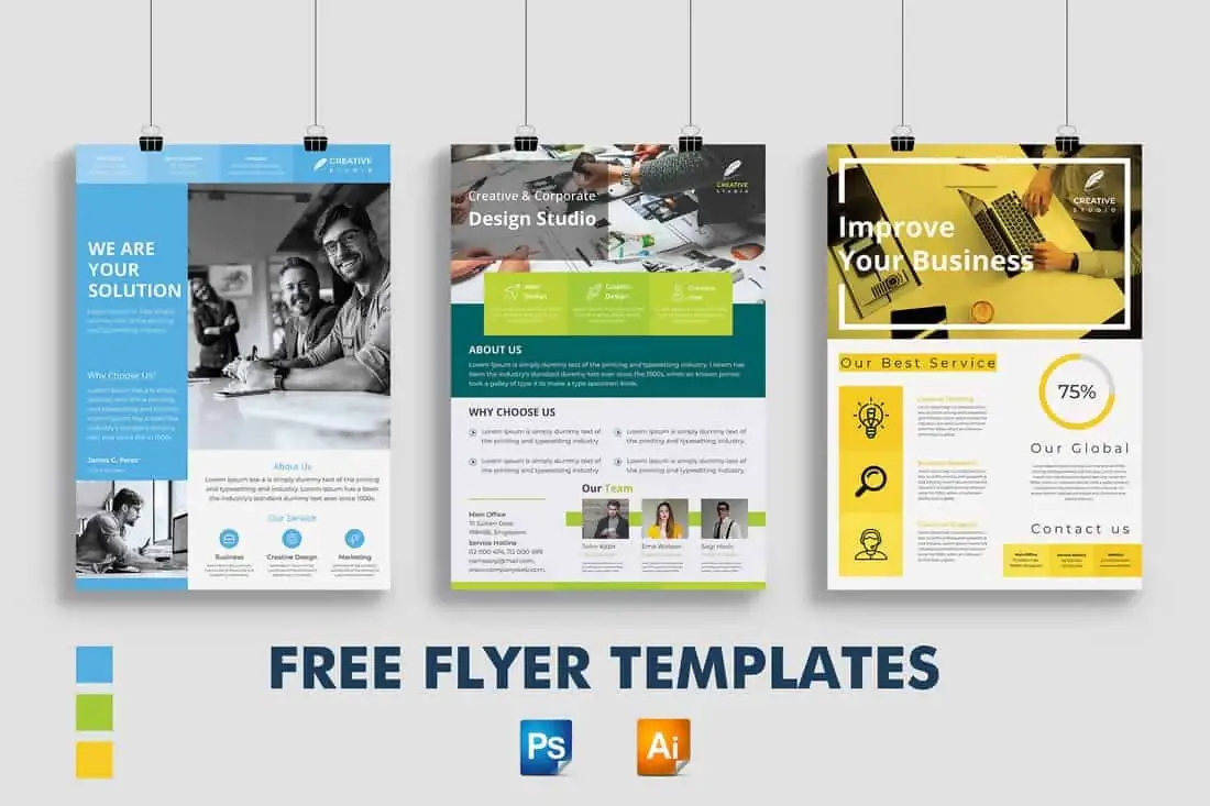 Free AI and PSD Business Flyer Templates