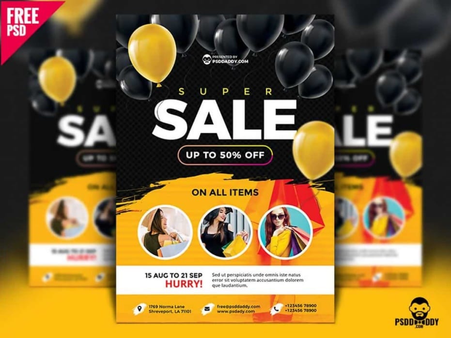 Free Flyer Template - Super Sale Theme