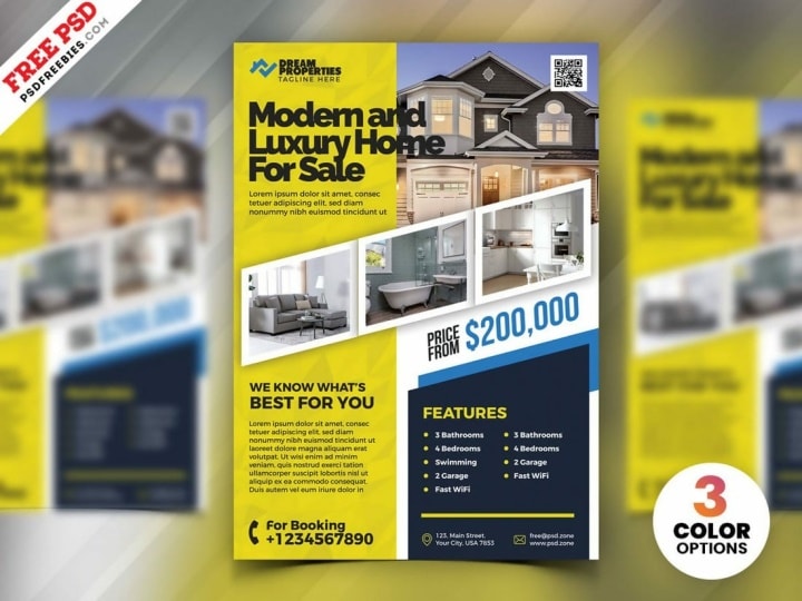 Free Marketing Flyer - Real Estate Design PSD