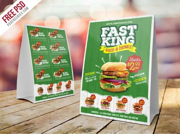 Free Fast Food Menu Table Tent