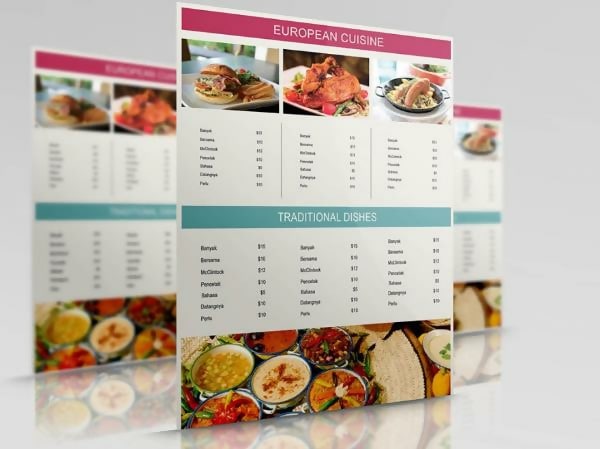 Free Seafood Menu Template 