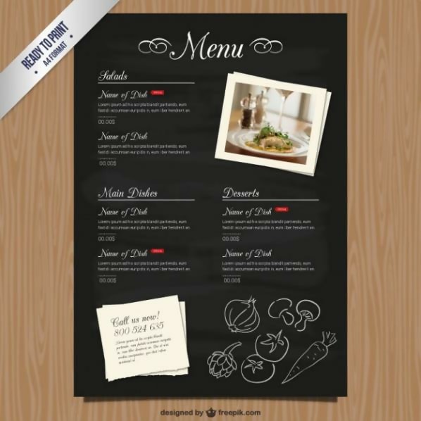 Free Cmyk Restaurant Menu Template