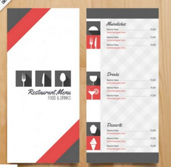 Free Lightweight Restaurant Menu Template