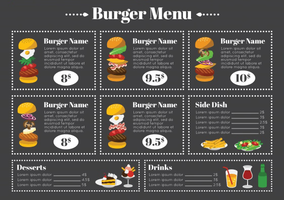 Free Burger Menu Template