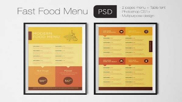 Free Fast Food Menu Template