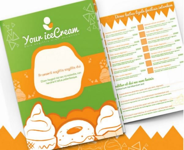 Ice Cream Shop Menu