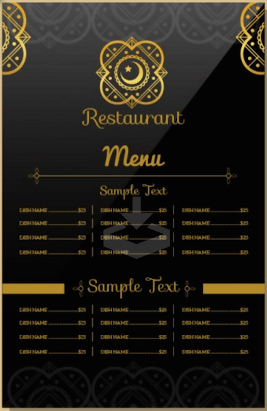 Free Indian Restaurant Menu Template